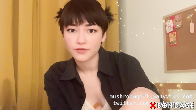 Mushroomgirl - Asian girl tape gagged and panty hooded