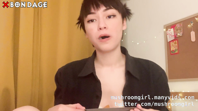 Mushroomgirl - Asian girl tape gagged and panty hooded
