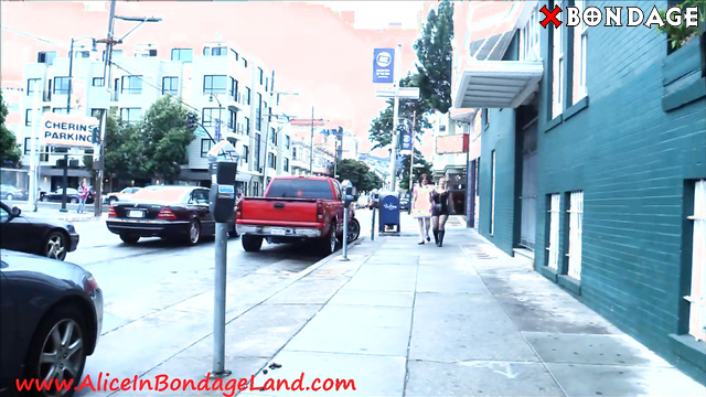 Alice In Bondage Land - Public Butt Plug Sissy Walk Part 2