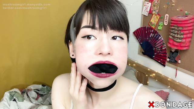 Mushroomgirl - 3 crazy huge gags cute asian bondage
