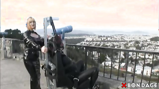 Alice In Bondage Land - Public Leather Bondage Tour Bus Exposure Part 2