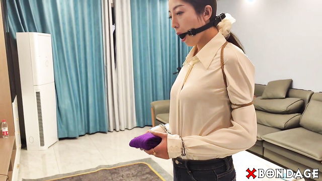 Chinese Bondage - Sexy Asian Girl is Tightly Bound by her Husband