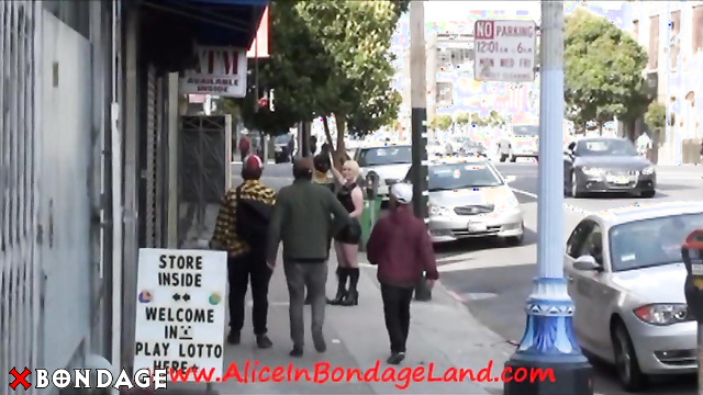 Alice In Bondage Land - Gimp Tea Party Heavy Rubber on the Streets Part 1
