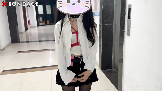 Chinese Bondage - Sexy Asian Schoolgirl Bound and Masturbated