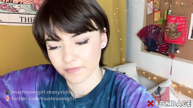Mushroomgirl - An Awesome Asian Girl Ties and Gagges Herself