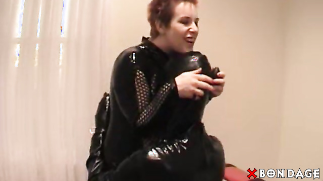 Alice In Bondage Land - Sexy Short Haired Mistress Dominates Latexed Sissy