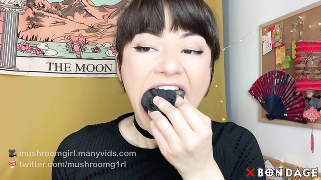 Mushroomgirl - Sexy Hot Asian Brunette Teen Various Self Gagging