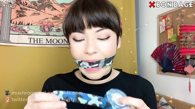 Mushroomgirl - Sexy Hot Asian Brunette Teen Various Self Gagging