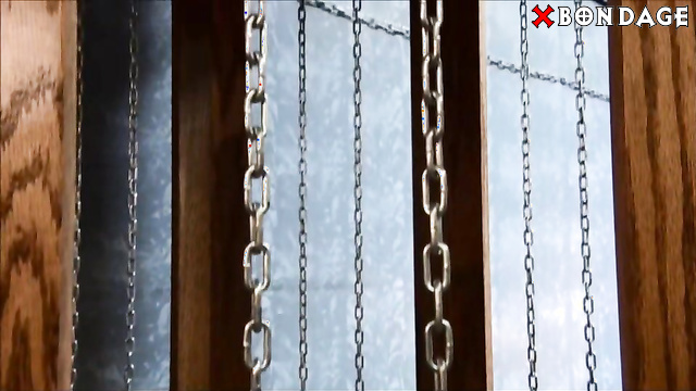 Alice In Bondage Land - Male Slave Whipped In An Iron Chains Cage