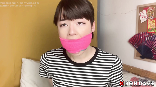 Mushroomgirl - Sexy Cute Asian Brunette Teen Self Gagged
