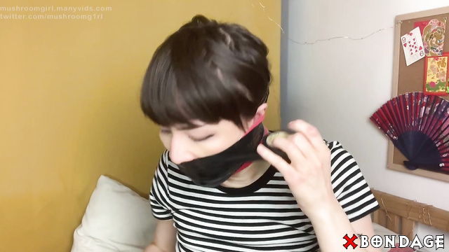 Mushroomgirl - Sexy Cute Asian Brunette Teen Self Gagged