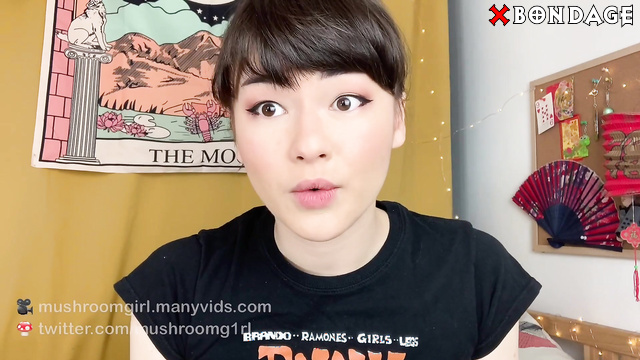 Mushroomgirl - Sexy Asian Brunette Gags Herself and Put Dirty Panties on Her Face