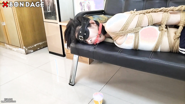 Chinese Bondage - Asian Teen In Tiny Shorts Tightly Hogtied And Bound For Seduction