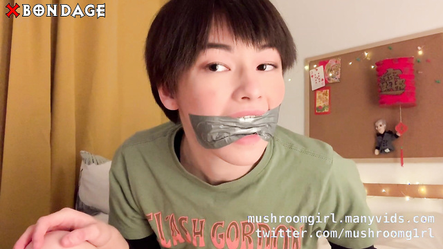 Mushroomgirl - Sexy Asian Brunette Gags Herself and Masturbates