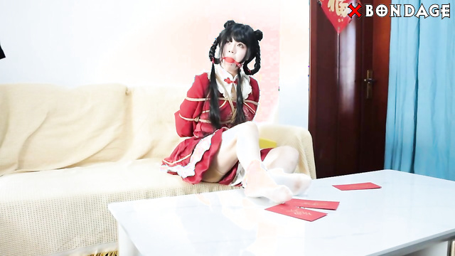Chinese Bondage - Sexy Brunette Gets Her Bastinado and Tickling Punishment