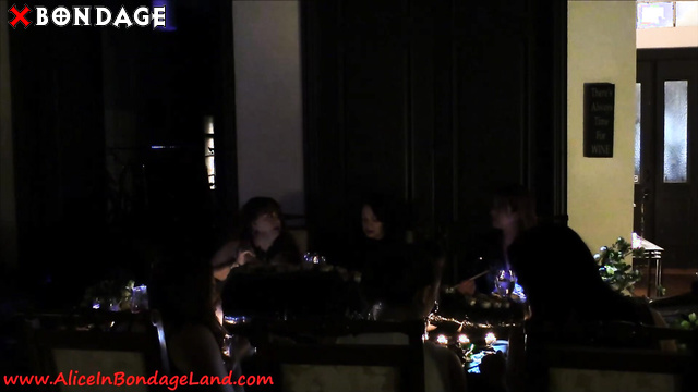 Alice In Bondage Land - Femdom Sushi Party Dinner on Slaves Body