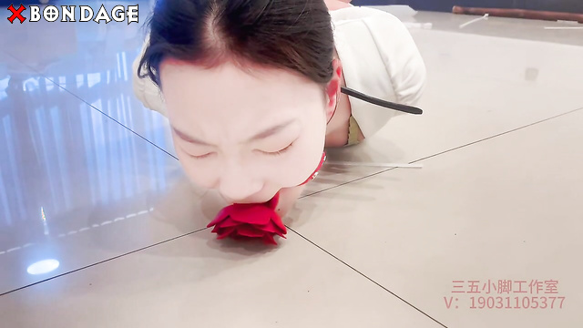 Chinese Bondage - Sexy Asian Slut Tightly Bound and Pussy Belted