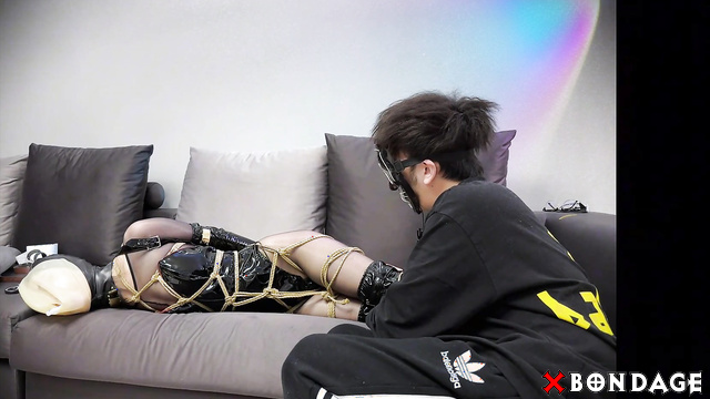 Chinese Bondage - Sexy Asian Cosplayer Tied Up and Masturbated