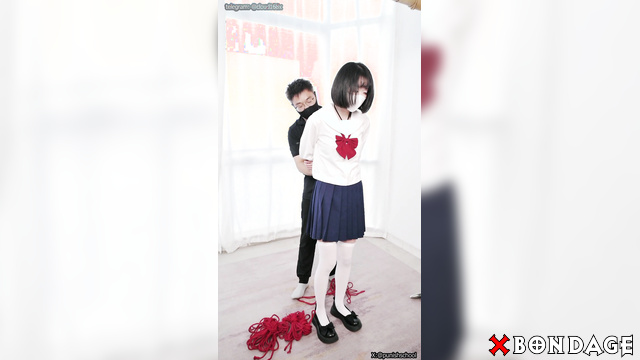 Chinese Bondage - Sexy Asian Schoolgirl Tied Up and Ass Caned