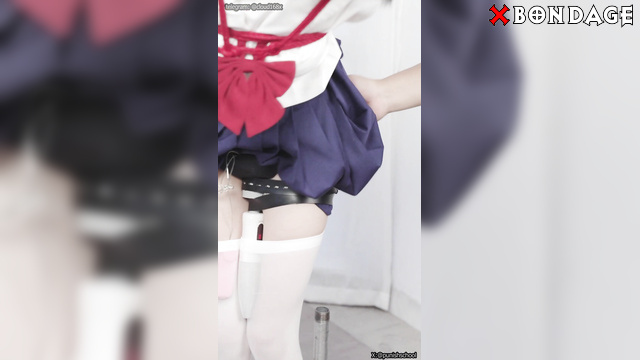 Chinese Bondage - Sexy Asian Schoolgirl Tied Up and Ass Caned