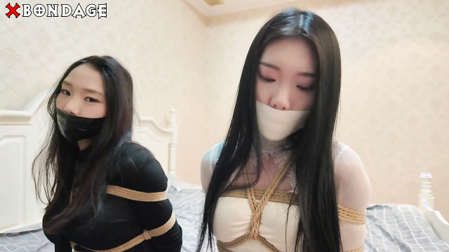 Chinese Bondage - Two Hot Asian Sluts Tightly Bound and Soles Tickled