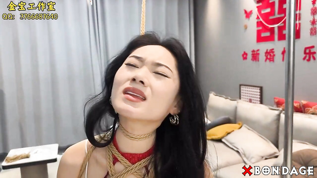 Chinese Bondage - Three Asian Girls in a Tight Hogtie Restriction