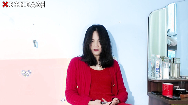 Chinese Bondage - Sexy Asian Police Officer Hogtied with her Head Taped