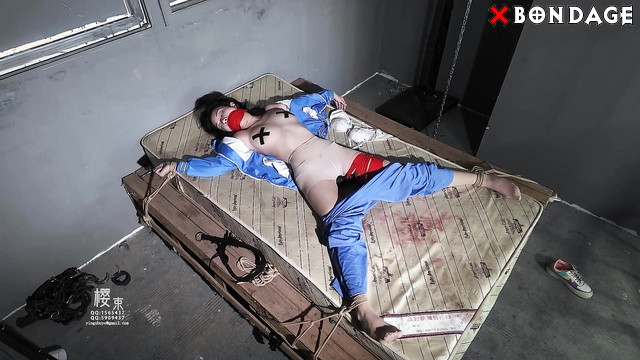 Chinese Bondage - Sexy Asian Brunette Tied Up and Nyloned