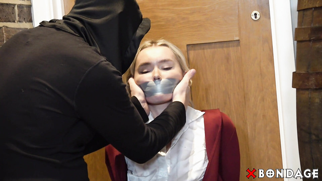 Borderland Bound - Sexy Barefoot Cutie Bonnie Caught in Tape Bondage