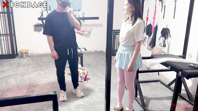 Chinese Bondage - Sexy Asian Slut Tied Up Spanked and Masturbated