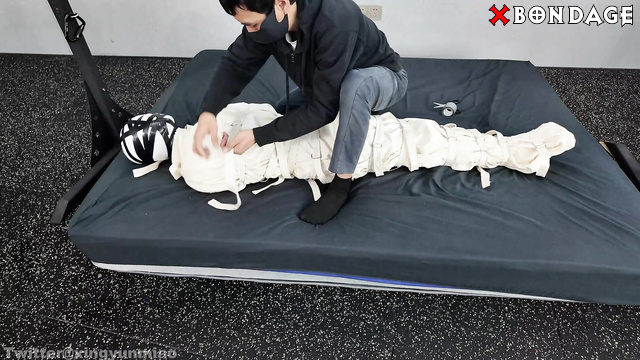 Chinese Bondage - Asian Slave Girl Mummificated and Vibrated