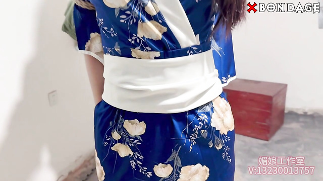 Chinese Bondage - Sexy Asian Brunette Tied Up and Blindfolded
