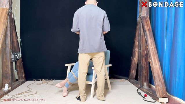 Chinese Bondage - Sexy Asian Secretary in Tight Shibari Bondage