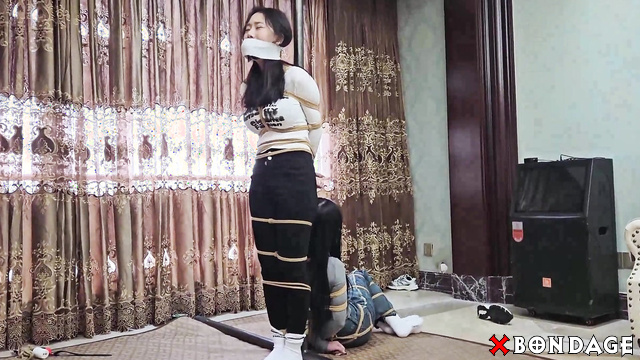 Chinese Bondage - Two Sexy Asian Girls Tied Up for Tickling