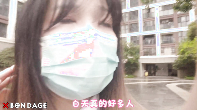 Chineese Bondage - Little M Wearing Ball Gag During Solo Daytime Exposure