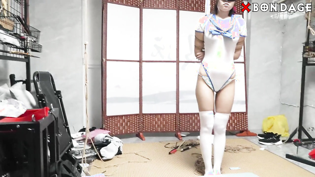 Chinese Bondage - New Model Yao Yao in Sailor Moon Suit Kneeling With Her Tongue Suspended
