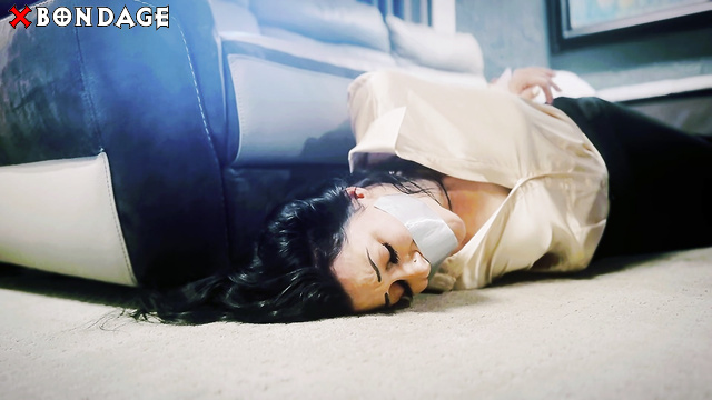 Peachy Keen Pleasures - Sexy Realtor Amethyst Mars Tape Hogtied And Gagged
