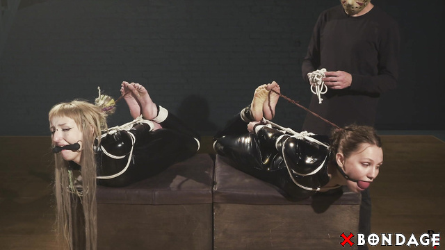 RF Studio Production - Bramble And Nova Double Hogtie In Catsuits