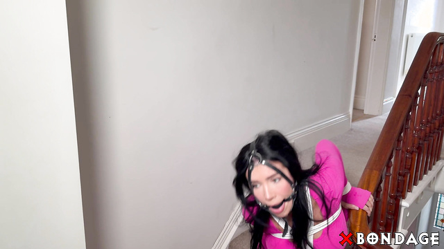 Tatti Roana Bondage - Intruder Disturbs Busty Bare Evening Workout