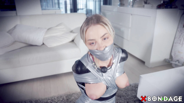 Gag Attack Bondage - Gagged And Frogtied: Aubrey Struggles Helplessly Again
