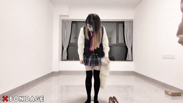 OrangeXXOO Bondage - Outdoor Walking With Butt Plug In Black Stockings Honor Schoolgirl