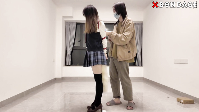 OrangeXXOO Bondage - Outdoor Walking With Butt Plug In Black Stockings Honor Schoolgirl