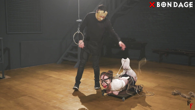 RF Studio Production - Strictly Hogtied Arina in Harness With Ball Gag And Nose Hook