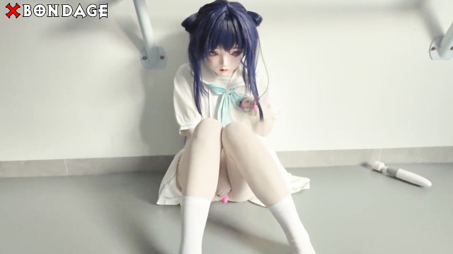 OrangeXXOO Bondage - Roleplay With Huge Doll Mask And Orgasm After Masturbation