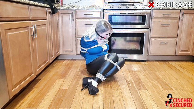 Cinched And Secured - Helpless in The Kitchen: Lolly Ballgagged And Restrained