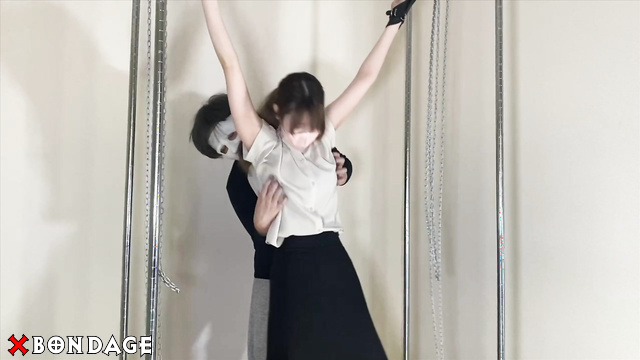 Ticklish Japanese College Girl: X-Frame Bondage Torture Step by Step