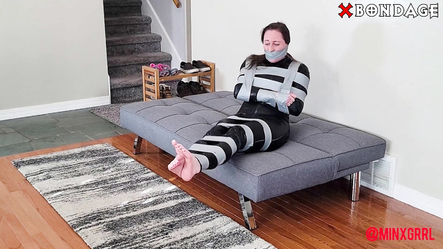 Minx Grrl's Fetish Corner - No Escape in Leather: Long And Breathless Tape Tied