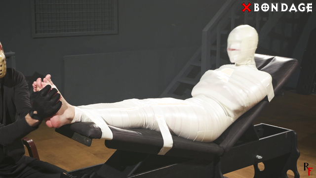 RF Studio Production - Tender Astrid in a Sleek Microfoam Cocoon Foot Tickling Part 4