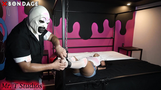 Mr. T Studios - Pretty Monica Gets Her Feet Tickled: Sensitive White Nylon Stockings