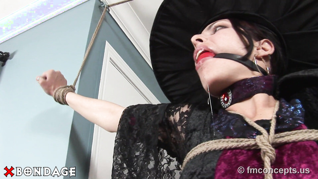 FM Concepts 1080p Bondage Store - Helpless Beautiful Sorceress Edanya Drools All Over Herself